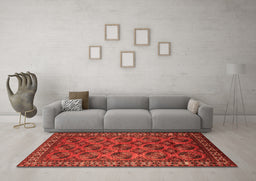 Machine Washable Oriental Orange Industrial Area Rugs in a Living Room, wshurb2354org