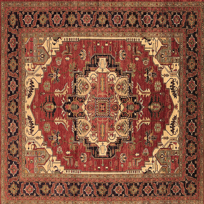 Square Persian Brown Traditional Rug, urb2355brn