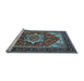 Sideview of Machine Washable Persian Light Blue Traditional Rug, wshurb2355lblu