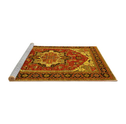 Sideview of Machine Washable Persian Yellow Traditional Rug, wshurb2355yw