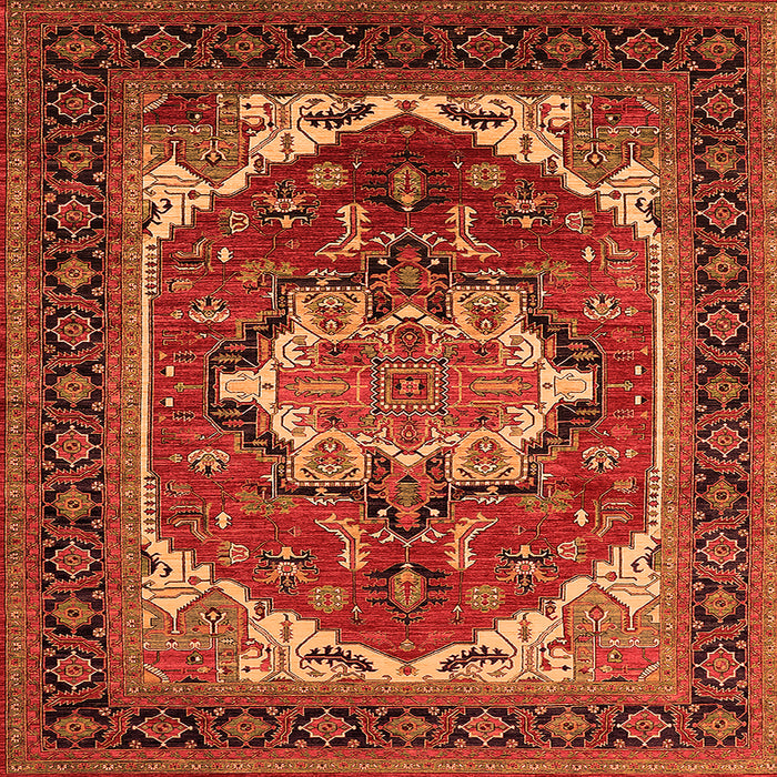 Square Persian Orange Traditional Rug, urb2355org