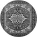 Round Machine Washable Persian Gray Traditional Rug, wshurb2355gry