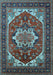 Machine Washable Persian Light Blue Traditional Rug, wshurb2355lblu