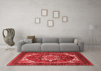 Machine Washable Persian Red Traditional Rug, wshurb2355red