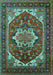 Machine Washable Persian Turquoise Traditional Area Rugs, wshurb2355turq