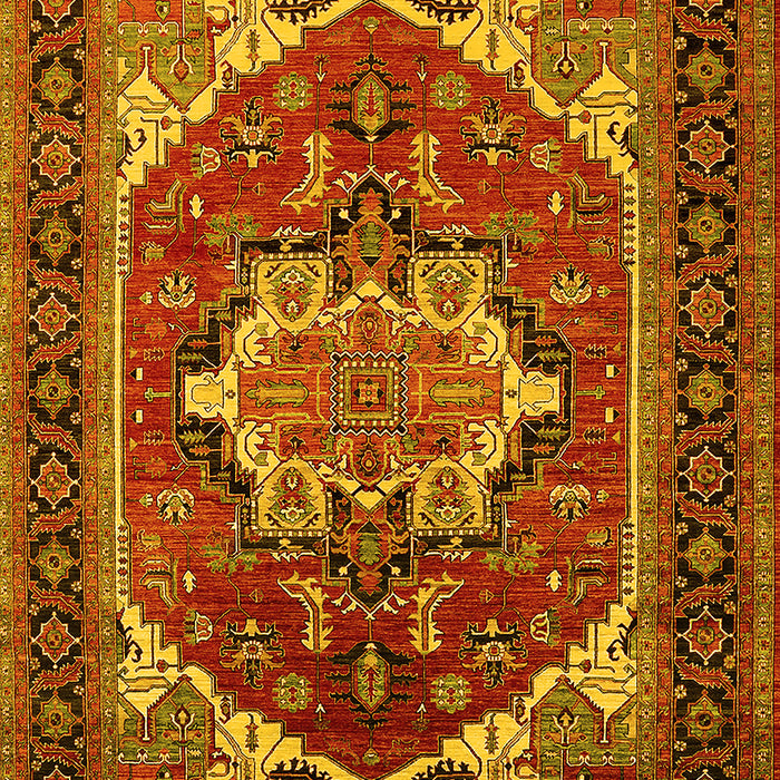Machine Washable Persian Yellow Traditional Rug, wshurb2355yw