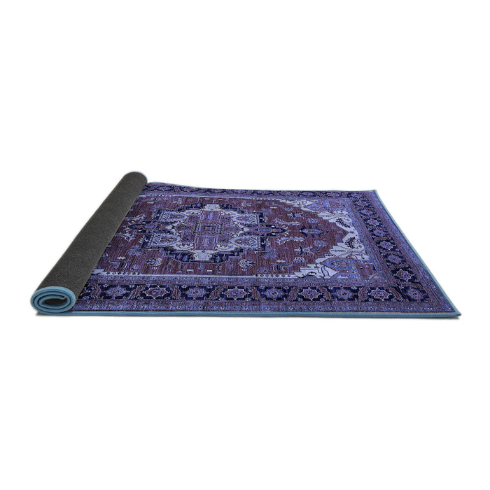 Sideview of Persian Blue Traditional Rug, urb2355blu
