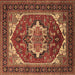 Square Machine Washable Persian Brown Traditional Rug, wshurb2355brn