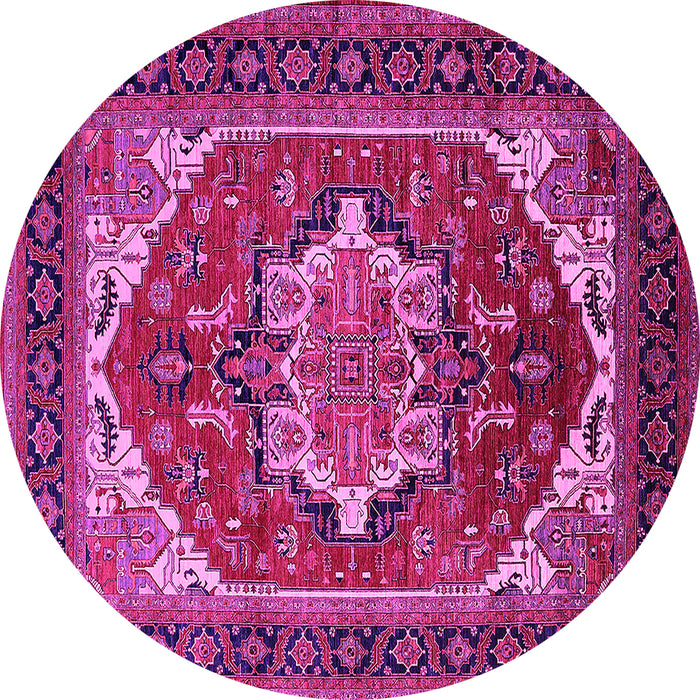 Round Persian Pink Traditional Rug, urb2355pnk
