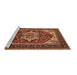 Sideview of Machine Washable Persian Brown Traditional Rug, wshurb2355brn