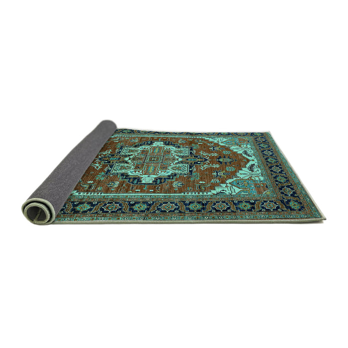Sideview of Persian Turquoise Traditional Rug, urb2355turq