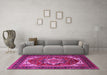 Machine Washable Persian Pink Traditional Rug in a Living Room, wshurb2355pnk