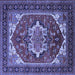 Square Persian Blue Traditional Rug, urb2355blu