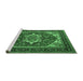 Sideview of Machine Washable Persian Emerald Green Traditional Area Rugs, wshurb2355emgrn