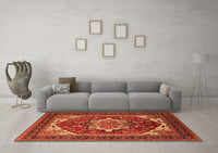 Machine Washable Persian Orange Traditional Rug, wshurb2355org