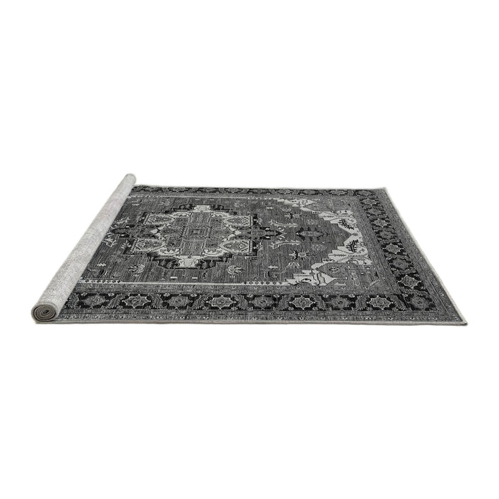 Sideview of Machine Washable Persian Gray Traditional Rug, wshurb2355gry