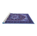 Sideview of Machine Washable Persian Blue Traditional Rug, wshurb2355blu