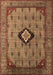 Machine Washable Oriental Brown Industrial Rug, wshurb2356brn