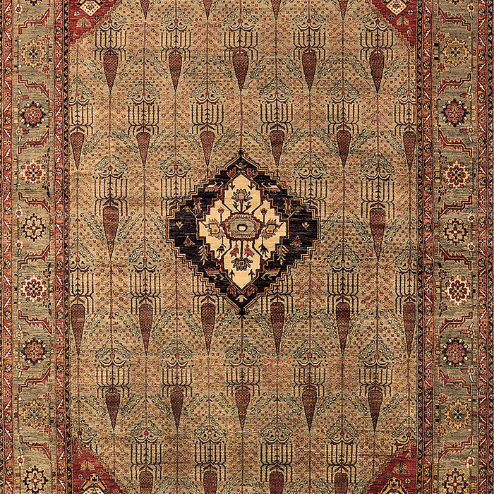 Machine Washable Oriental Brown Industrial Rug, wshurb2356brn
