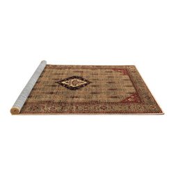 Sideview of Machine Washable Oriental Brown Industrial Rug, wshurb2356brn