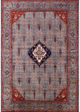 Mid-Century Modern Dark Gray Oriental Rug, urb2356