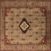 Square Oriental Brown Industrial Rug, urb2356brn