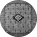 Round Oriental Gray Industrial Rug, urb2356gry