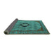 Sideview of Oriental Turquoise Industrial Rug, urb2356turq