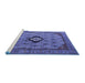 Sideview of Machine Washable Oriental Blue Industrial Rug, wshurb2356blu