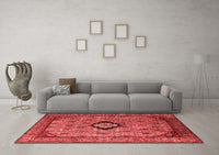 Machine Washable Oriental Red Industrial Rug, wshurb2356red