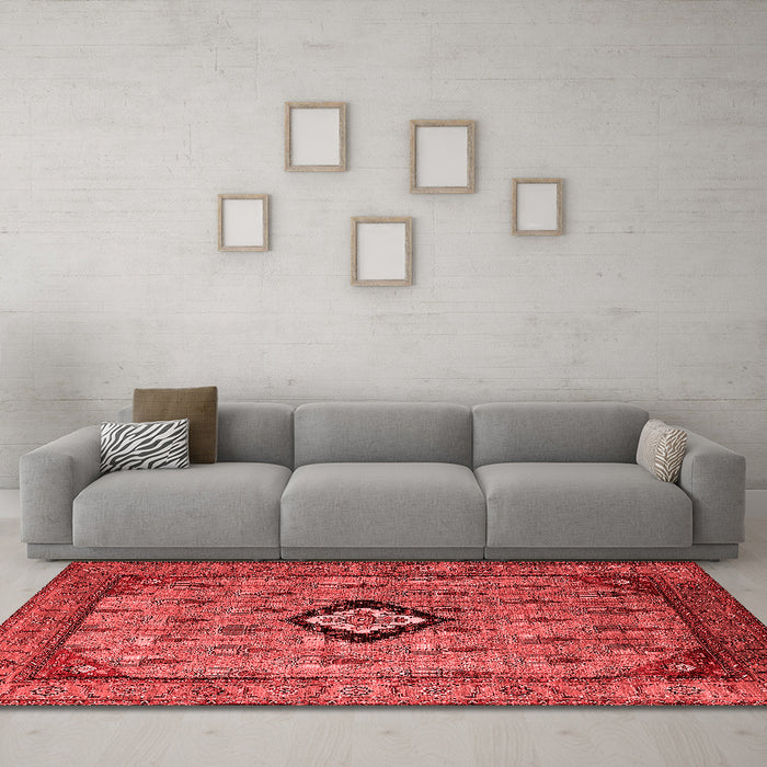 Industrial Red Washable Rugs