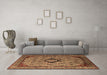 Machine Washable Oriental Brown Industrial Rug in a Living Room,, wshurb2356brn