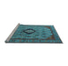 Sideview of Machine Washable Oriental Light Blue Industrial Rug, wshurb2356lblu