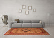 Machine Washable Oriental Orange Industrial Area Rugs in a Living Room, wshurb2356org