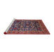 Sideview of Machine Washable Industrial Modern Rosy Pink Rug, wshurb2357