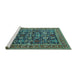 Sideview of Machine Washable Oriental Turquoise Traditional Area Rugs, wshurb2357turq
