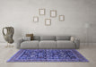Machine Washable Oriental Blue Traditional Rug in a Living Room, wshurb2357blu