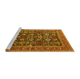 Sideview of Machine Washable Oriental Yellow Traditional Rug, wshurb2357yw