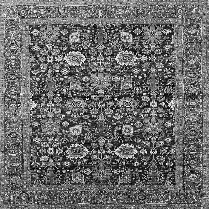 Square Oriental Gray Traditional Rug, urb2357gry