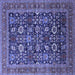 Square Oriental Blue Traditional Rug, urb2357blu