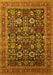 Machine Washable Oriental Yellow Traditional Rug, wshurb2357yw