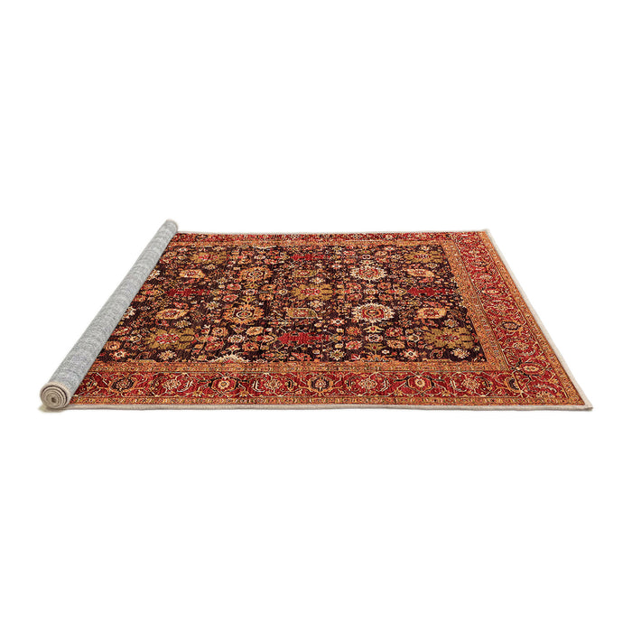 Sideview of Machine Washable Oriental Orange Traditional Area Rugs, wshurb2357org
