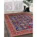 Mid-Century Modern Pink Oriental Rug in Family Room, urb2357