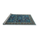 Sideview of Machine Washable Oriental Light Blue Traditional Rug, wshurb2357lblu