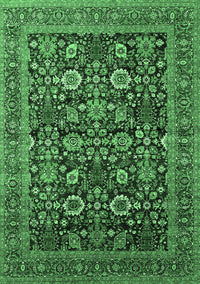 Oriental Emerald Green Traditional Rug, urb2357emgrn