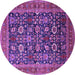 Round Oriental Purple Traditional Rug, urb2357pur