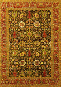 Oriental Yellow Traditional Rug, urb2357yw