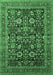 Machine Washable Oriental Emerald Green Traditional Area Rugs, wshurb2357emgrn