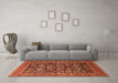 Machine Washable Oriental Orange Traditional Area Rugs in a Living Room, wshurb2357org