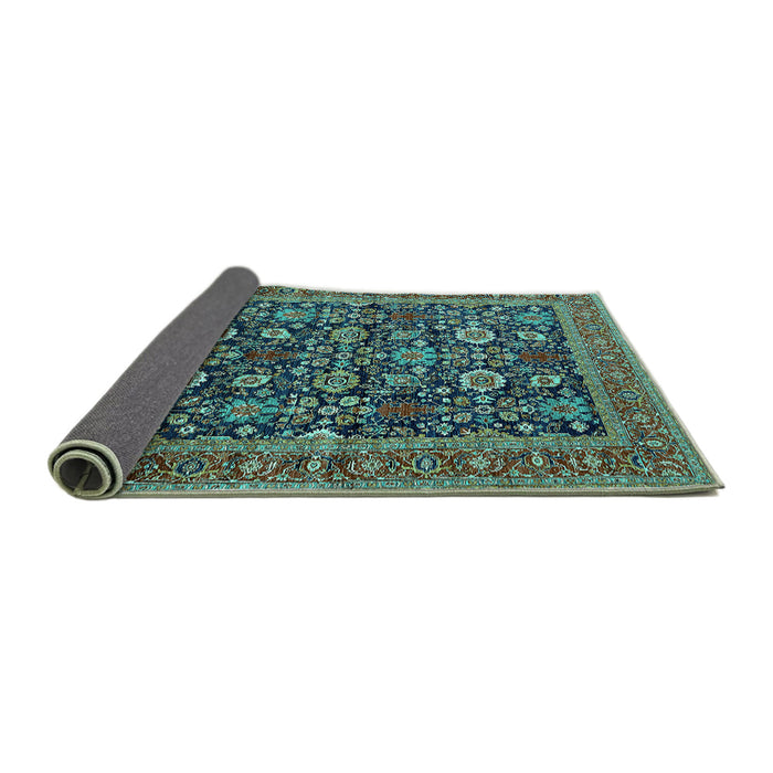 Sideview of Oriental Turquoise Traditional Rug, urb2357turq